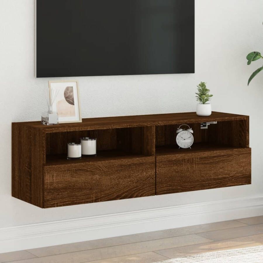 VidaXL -Tv-wandmeubel-100x30x30-cm-bewerkt-hout-bruineikenkleurig - Foto 3