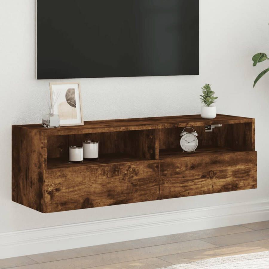 VidaXL -Tv-wandmeubel-100x30x30-cm-bewerkt-hout-gerookt-eikenkleurig - Foto 3
