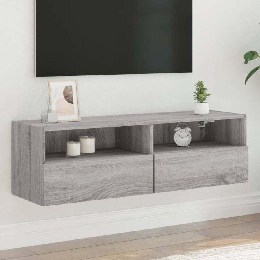 VidaXL -Tv-wandmeubel-100x30x30-cm-bewerkt-hout-grijs-sonoma - Foto 3