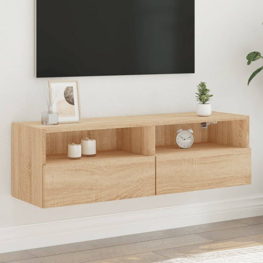 VidaXL -Tv-wandmeubel-100x30x30-cm-bewerkt-hout-sonoma-eikenkleurig - Foto 3
