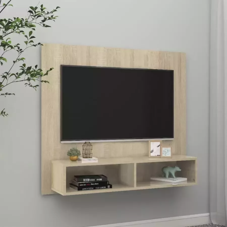 VIDAXL Tv-wandmeubel 102x23 5x90 cm spaanplaat sonoma eikenkleurig