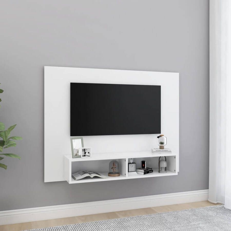 VidaXL -Tv-wandmeubel-120x23 5x90-cm-bewerkt-hout-wit - Foto 2