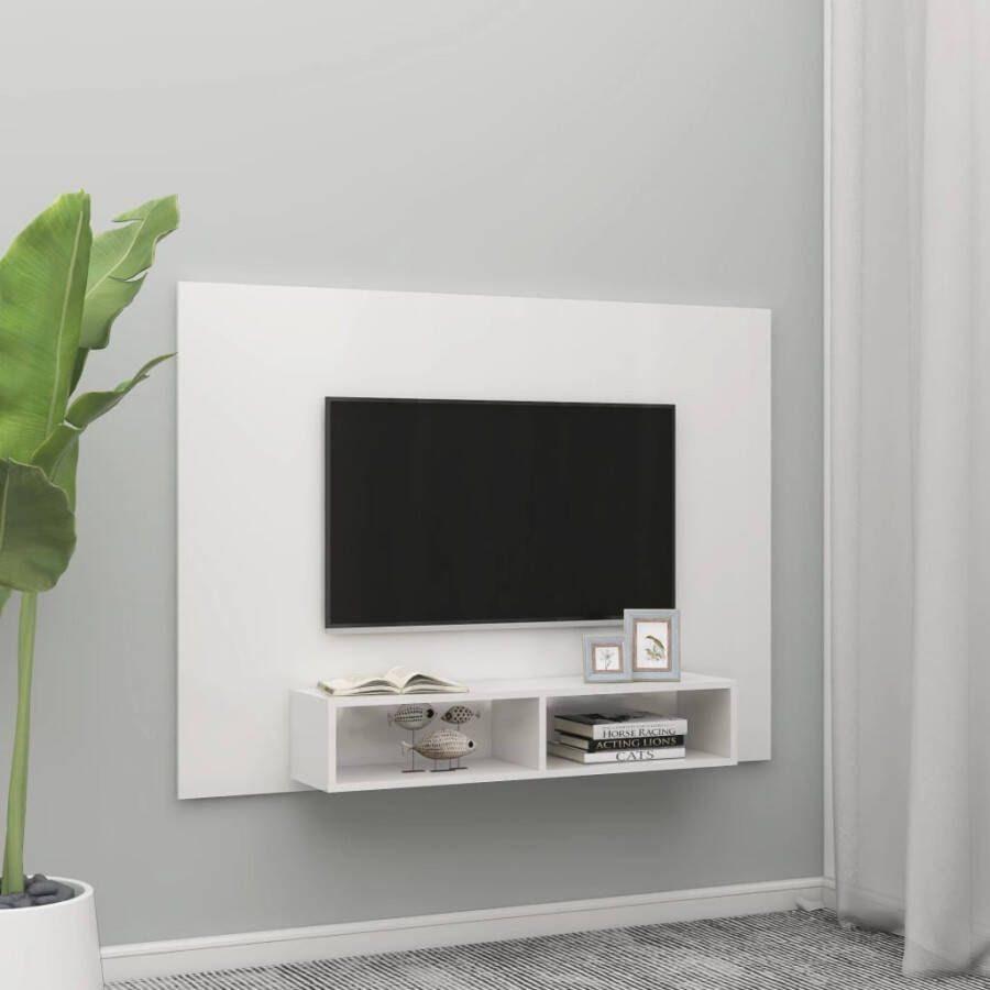 VidaXL -Tv-wandmeubel-135x23 5x90-cm-spaanplaat-hoogglans-wit