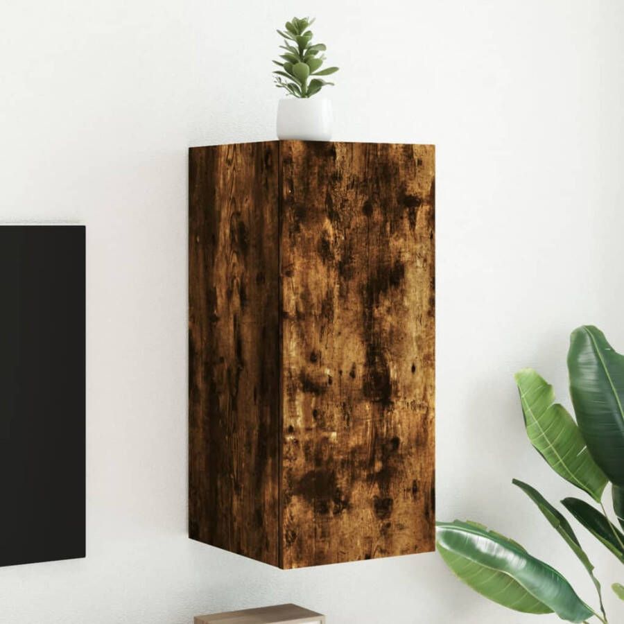 VidaXL -Tv-wandmeubel-met-LED-verlichting-30 5x35x70-cm-gerookt-eiken - Foto 3