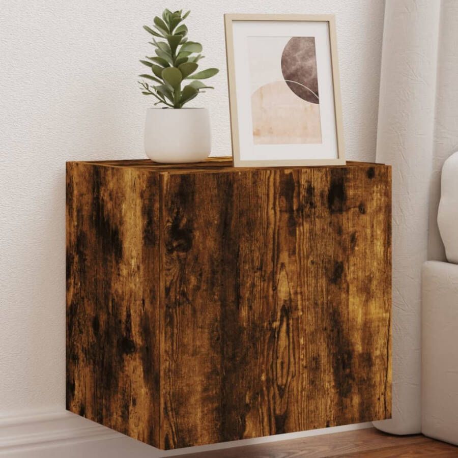 VidaXL -Tv-wandmeubelen-met-LED-2-st-40 5x35x40-cm-gerookt-eikenkleurig - Foto 2