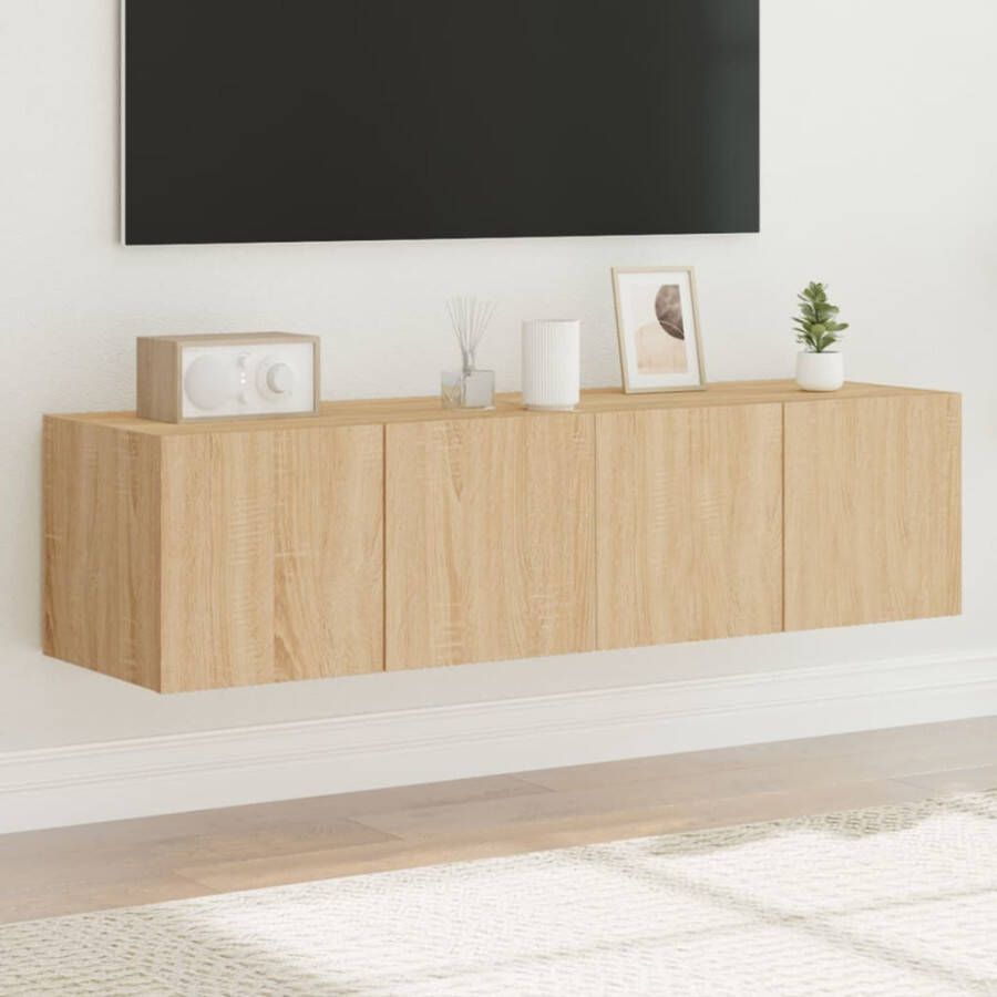 VidaXL -Tv-wandmeubelen-met-LED-2-st-60x35x31-cm-sonoma-eikenkleurig - Foto 2