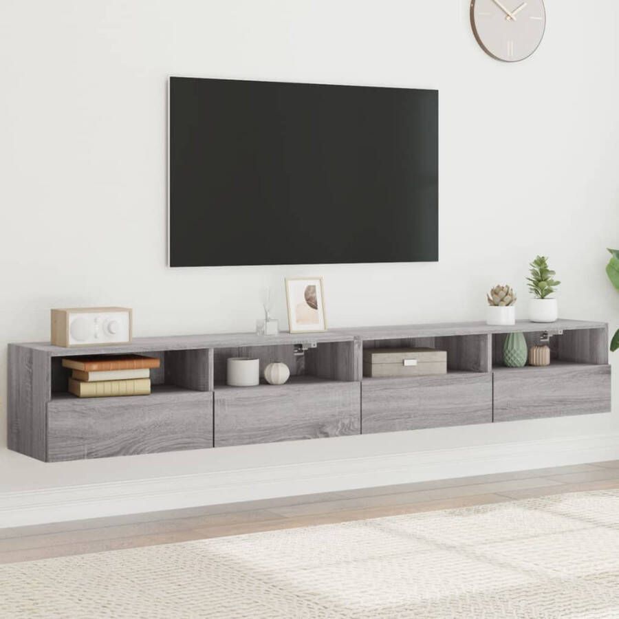 VidaXL -Tv-wandmeubels-2-st-100x30x30-cm-hout-grijs-sonoma - Foto 3