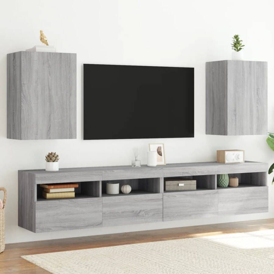 VidaXL -Tv-wandmeubels-2-st-40 5x30x60-cm-hout-grijs-sonoma - Foto 2