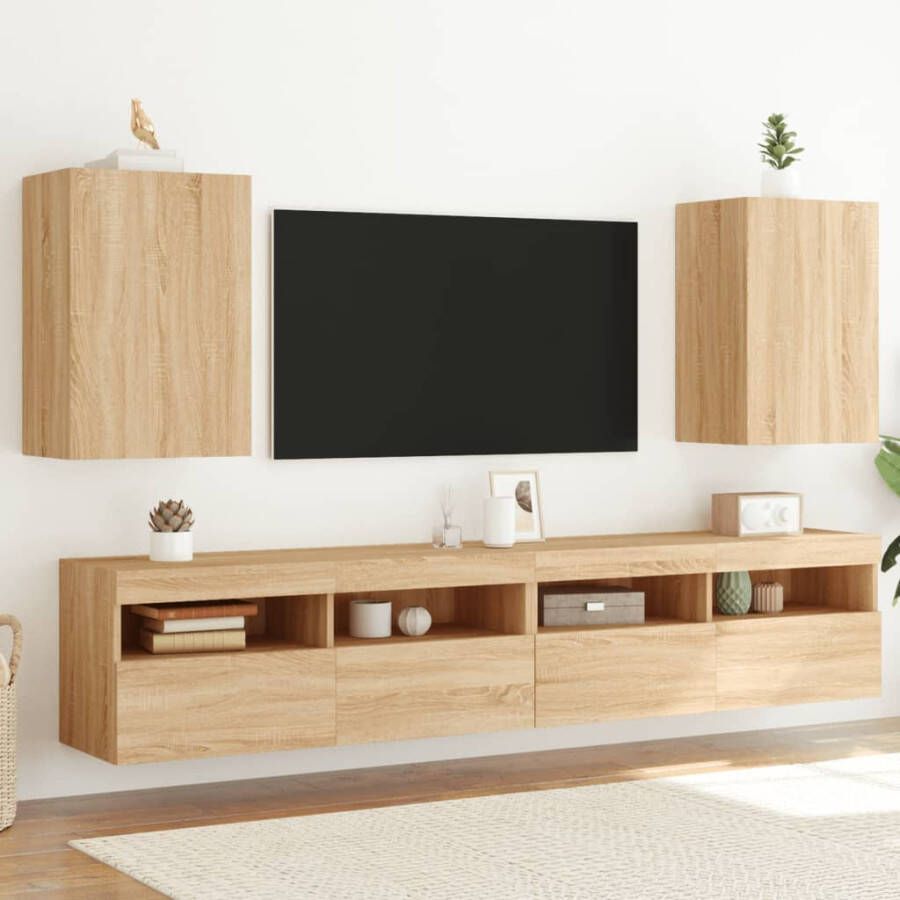 VidaXL -Tv-wandmeubels-2-st-40 5x30x60-cm-hout-sonoma-eikenkleurig - Foto 2