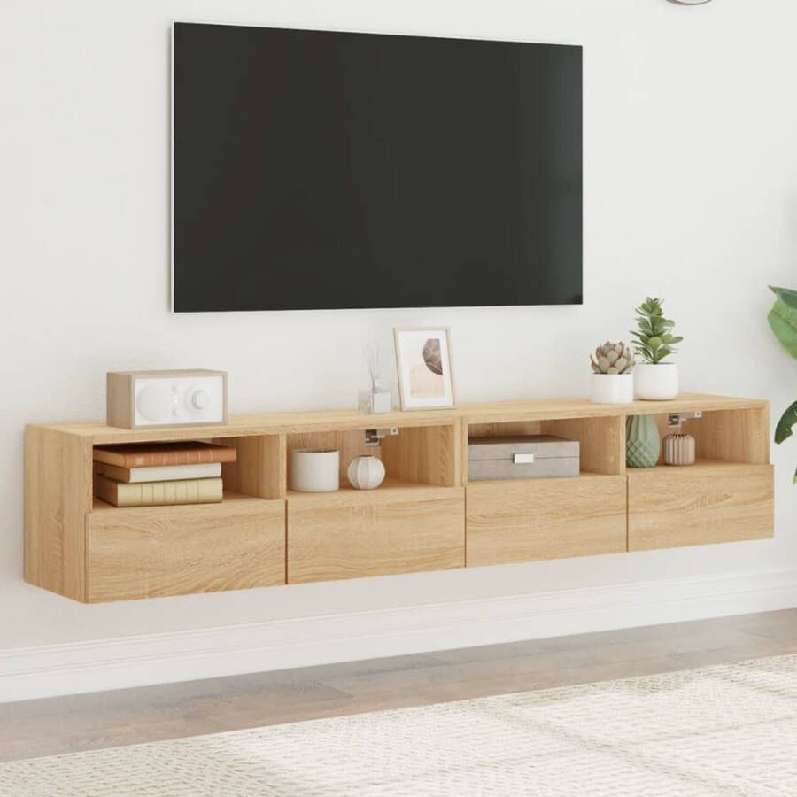 VidaXL -Tv-wandmeubels-2-st-80x30x30-cm-bewerkt-hout-sonoma-eikenkleur - Foto 3