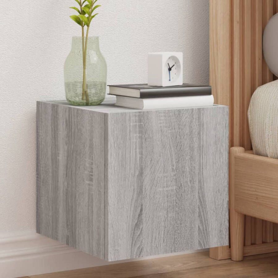 VidaXL -Tv-wandmeubels-met-LED-2-st-30 5x35x30-cm-grijs-sonoma-eiken - Foto 3