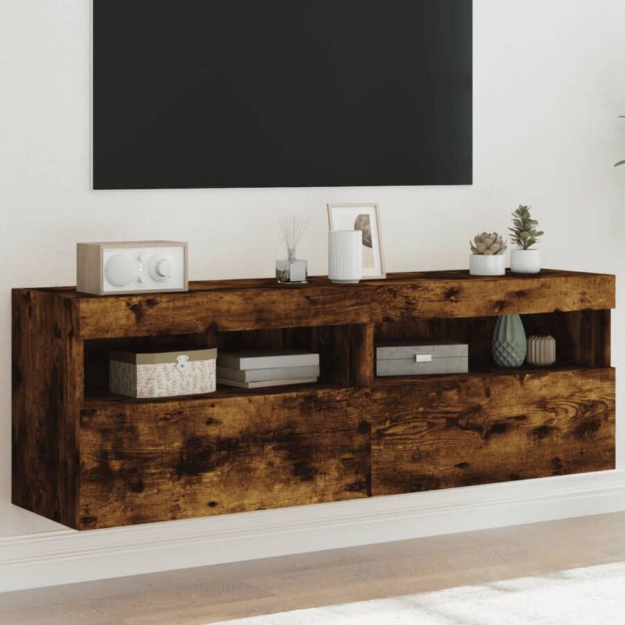 VidaXL -Tv-wandmeubels-met-LED-2-st-60x30x40-cm-gerookt-eikenkleurig - Foto 3