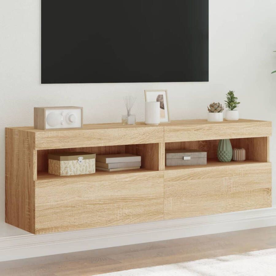 VidaXL -Tv-wandmeubels-met-LED-2-st-60x30x40-cm-sonoma-eikenkleurig - Foto 3