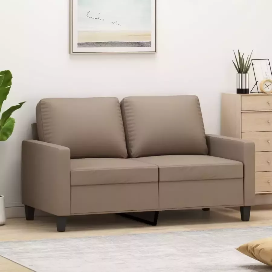 VidaXL Tweezitsbank 120 cm kunstleer cappuccinokleurig - Foto 2