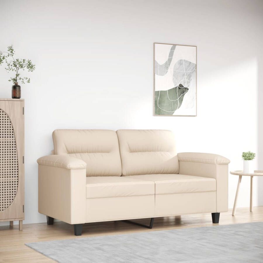 VidaXL -Tweezitsbank-120-cm-microvezelstof-beige - Foto 3