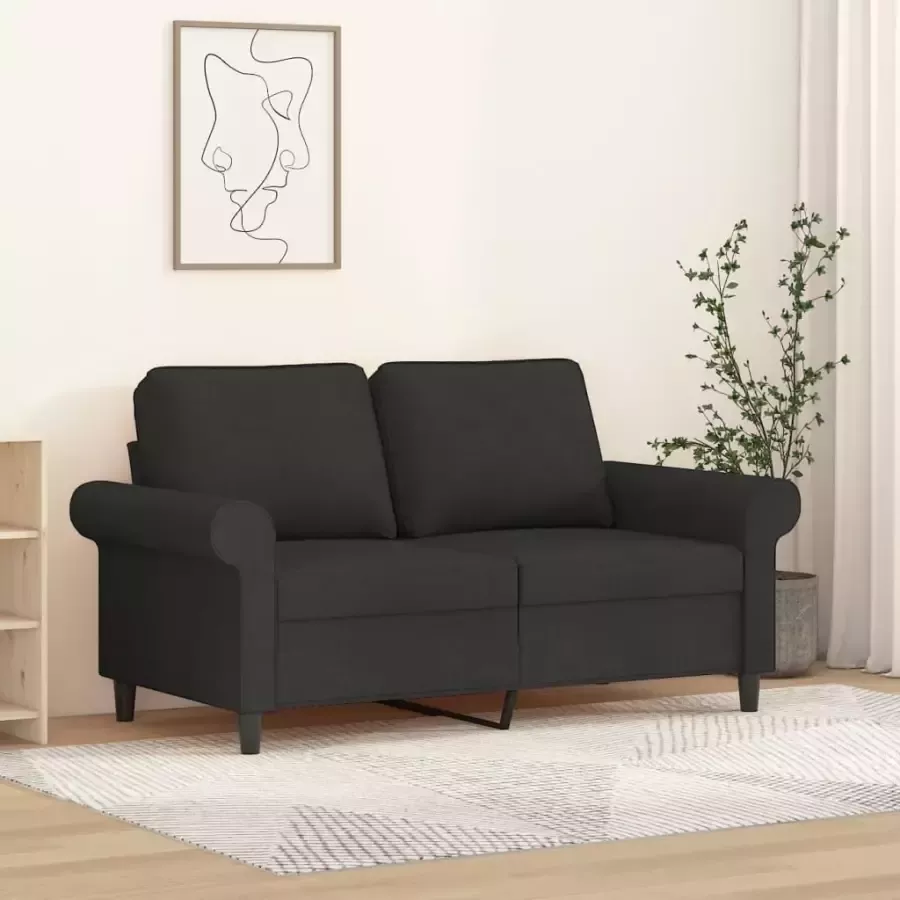 VidaXL Tweezitsbank 120 cm stof zwart