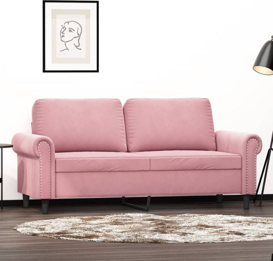 VidaXL -Tweezitsbank-140-cm-fluweel-roze