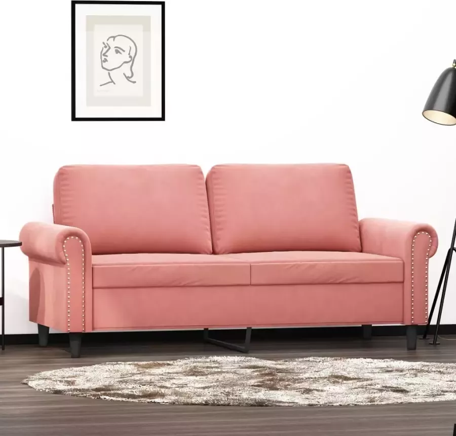 VidaXL Tweezitsbank 140 cm fluweel roze