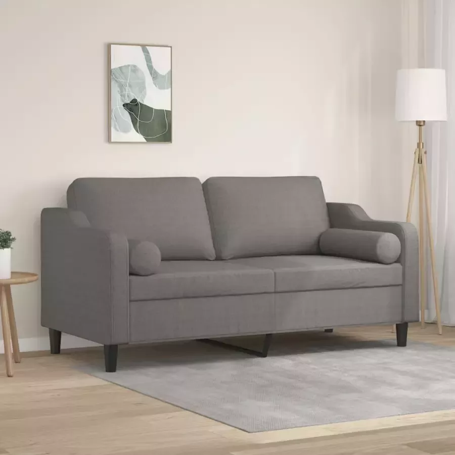 VidaXL Tweezitsbank met kussens 140 cm stof donkergrijs