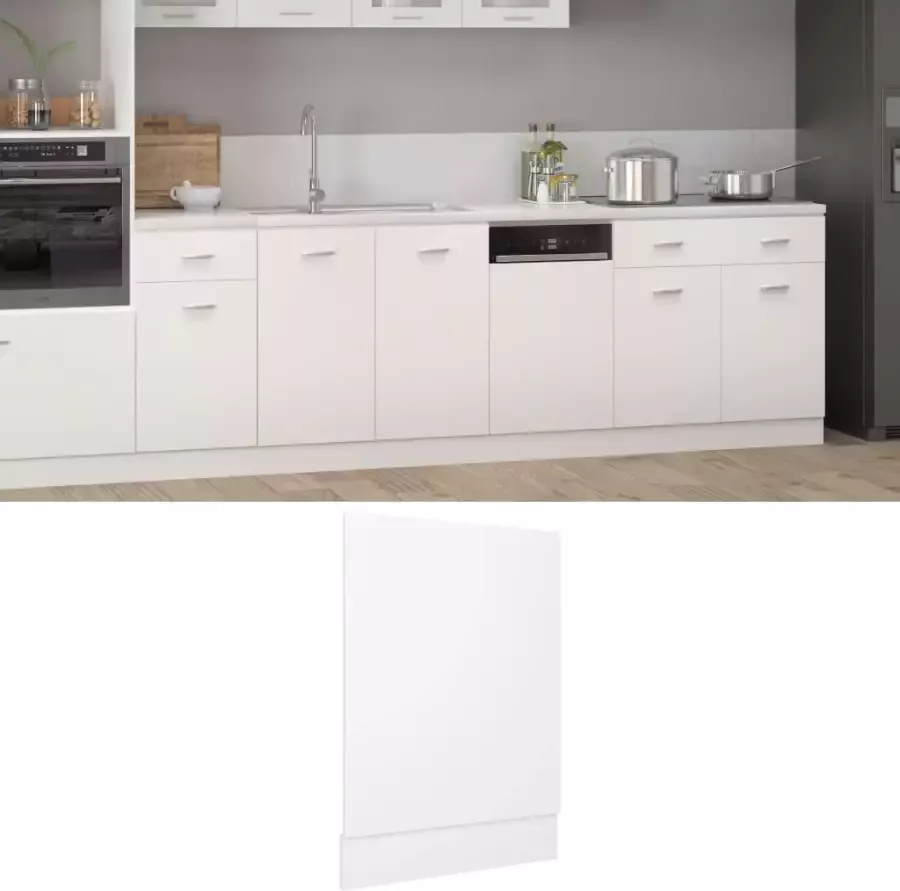 VIDAXL Vaatwasserpaneel Lyon 45x3x67 cm bewerkt hout wit