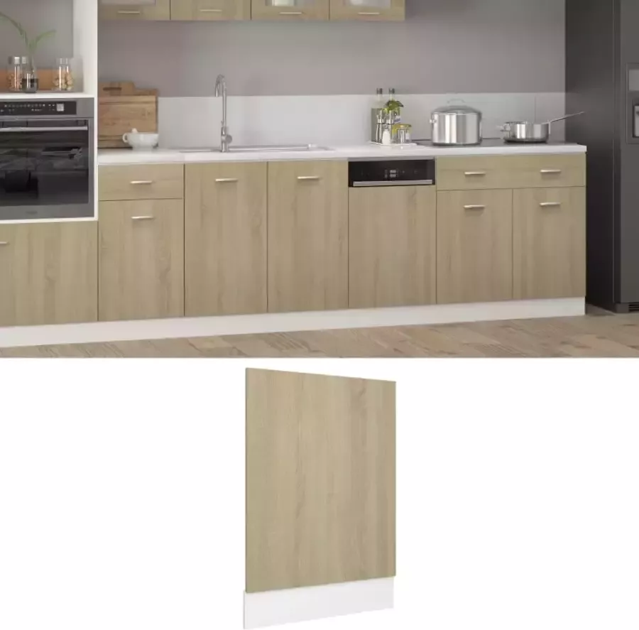 VidaXL -Vaatwasserpaneel-45x3x67-cm-bewerkt-hout-sonoma-eikenkleurig - Foto 3