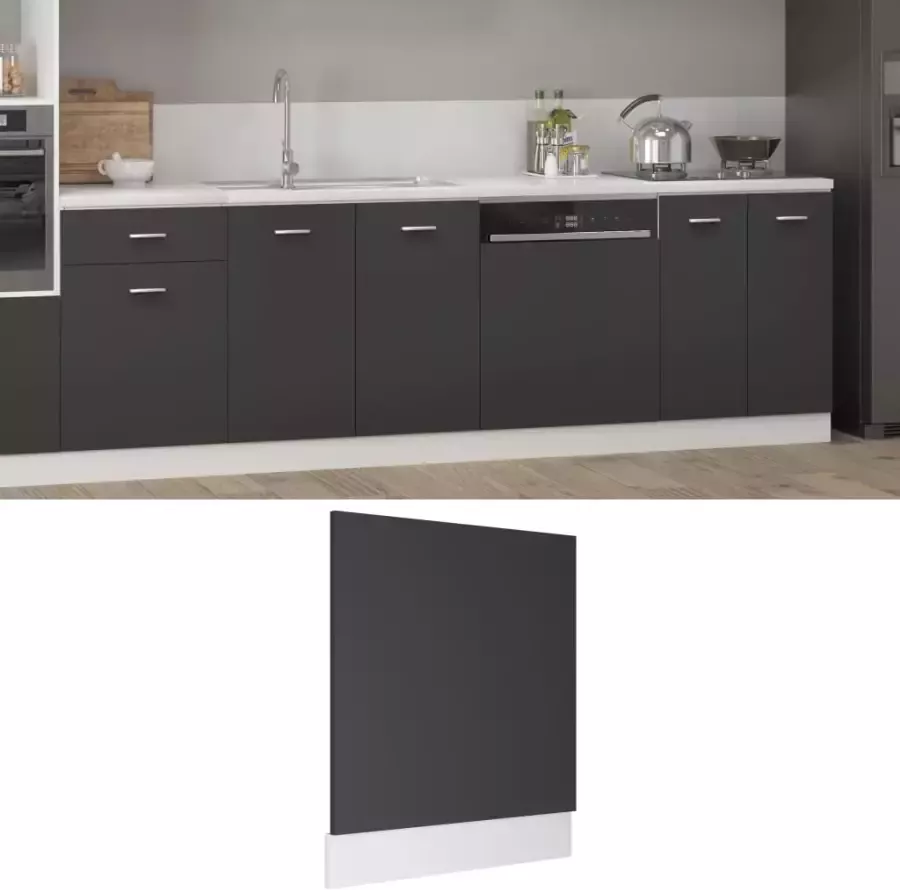 VidaXL Vaatwasserpaneel Lyon 59 5x3x67 cm bewerkt hout grijs - Foto 3
