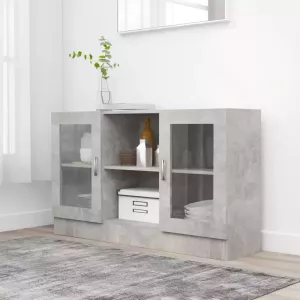 VIDAXL Vitrinekast 120x30 5x70 cm spaanplaat betongrijs