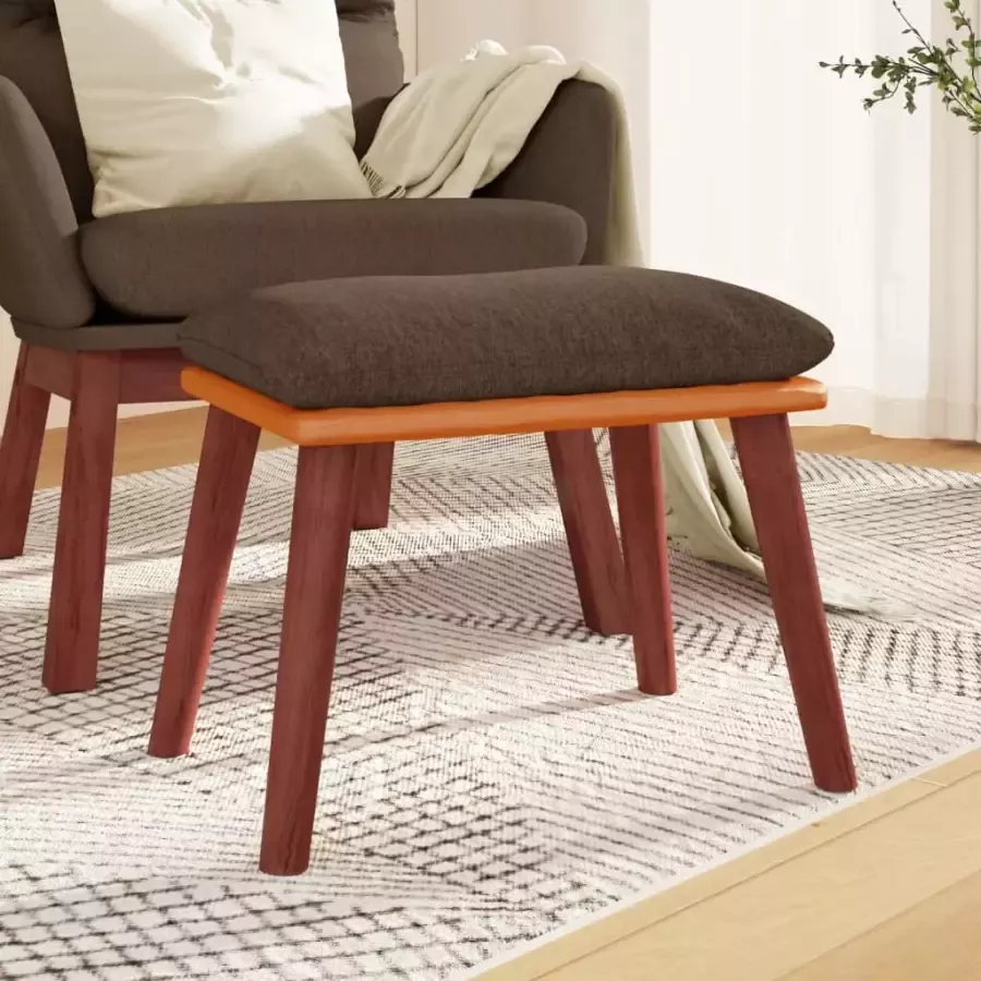 VidaXL Voetenbank 45x29 5x39 cm stof en kunstleer bruin - Foto 3