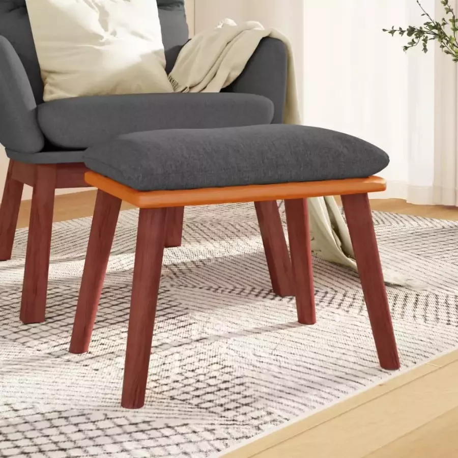 VidaXL -Voetenbank-45x29 5x35-cm-stof-en-kunstleer-donkergrijs