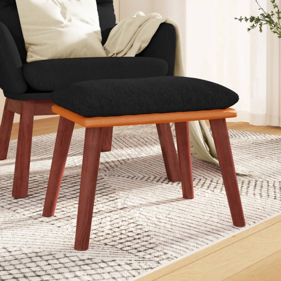 VidaXL -Voetenbank-45x29 5x35-cm-stof-en-kunstleer-zwart