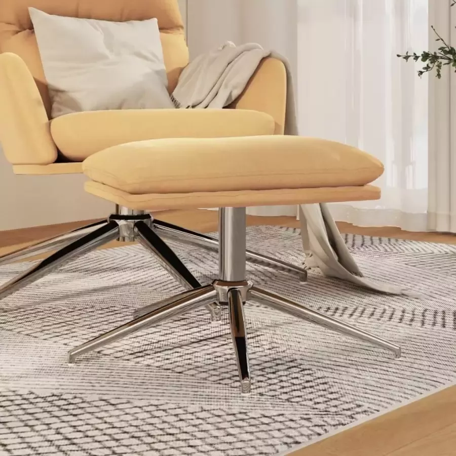 VIDAXL Voetenbank 60x60x39 cm microvezelstof crèmekleurig