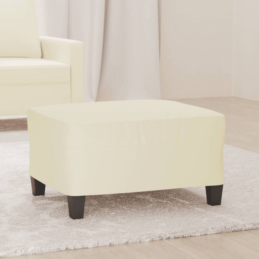 VidaXL Voetenbank 70x55x41 cm kunstleer crÃ¨mekleurig - Foto 1