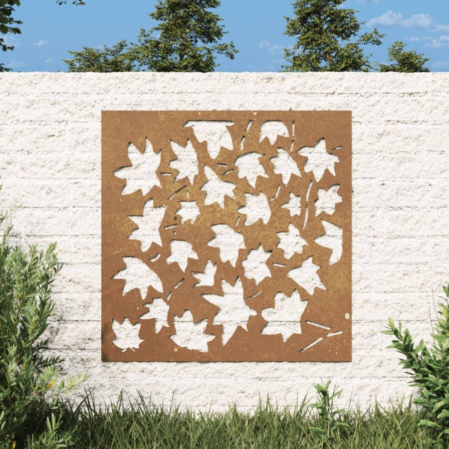VidaXL -Wanddecoratie-tuin-esdoornbladontwerp-55x55-cm-cortenstaal