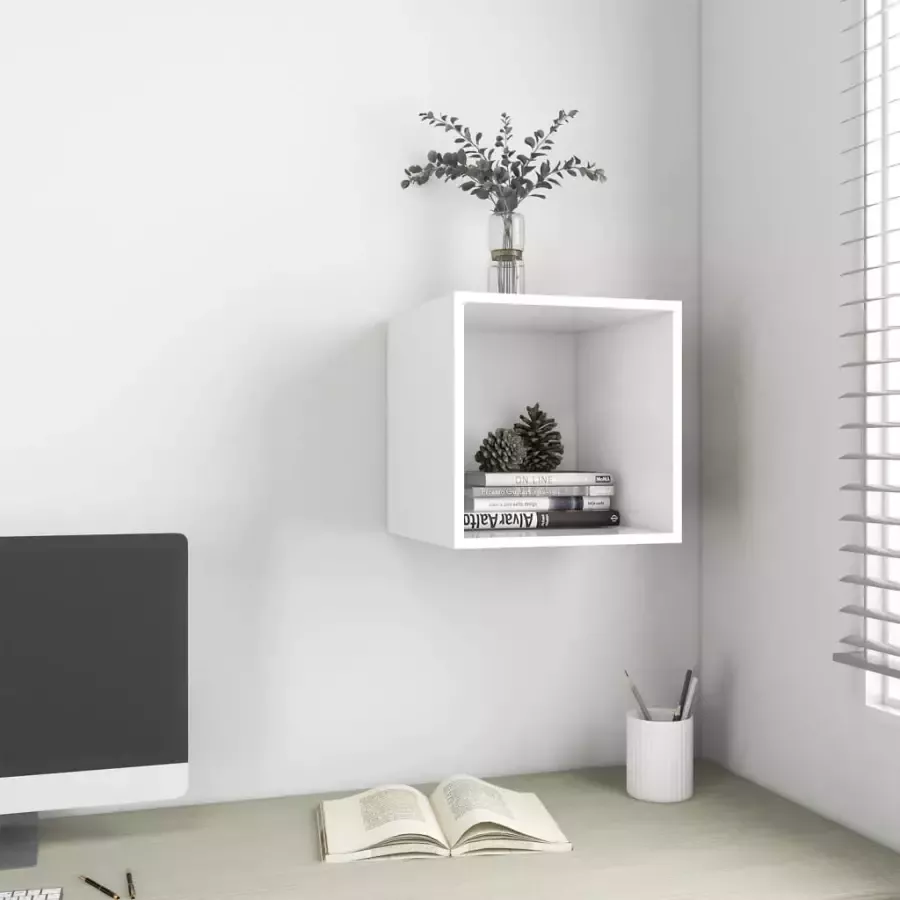 VidaXL Wandkast 37x37x37 cm bewerkt hout wit