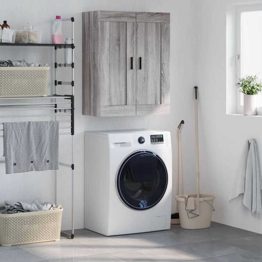 VidaXL -Wandkast-69 5x34x90-cm-bewerkt-hout-grijs-sonoma-eikenkleurig - Foto 4