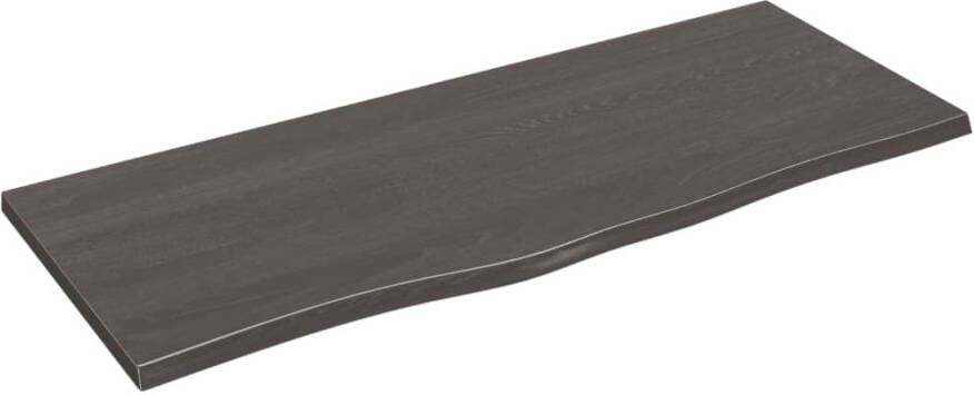 VIDAXL Wandschap 100x40x2 cm behandeld massief eikenhout donkerbruin - Foto 4