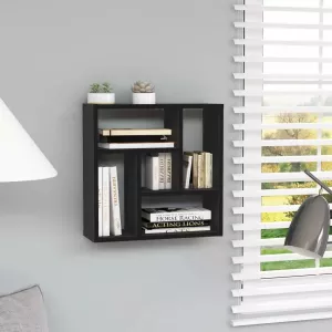VidaXL Wandschap 45 1x16x45 1 cm spaanplaat zwart
