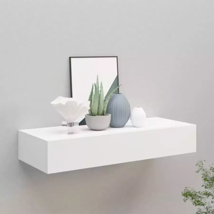 VidaXL Wandschap met lade 60x23 5x10 cm MDF wit - Foto 4