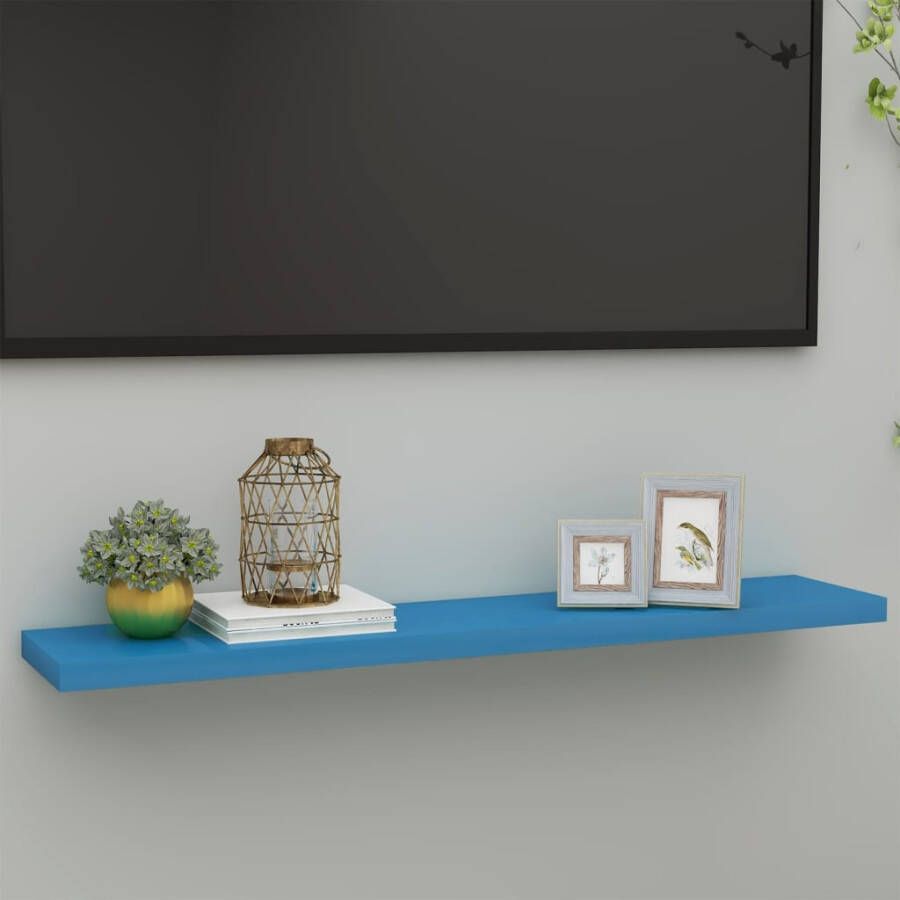 VIDAXL Wandschap zwevend 120x23 5x3 8 cm MDF blauw