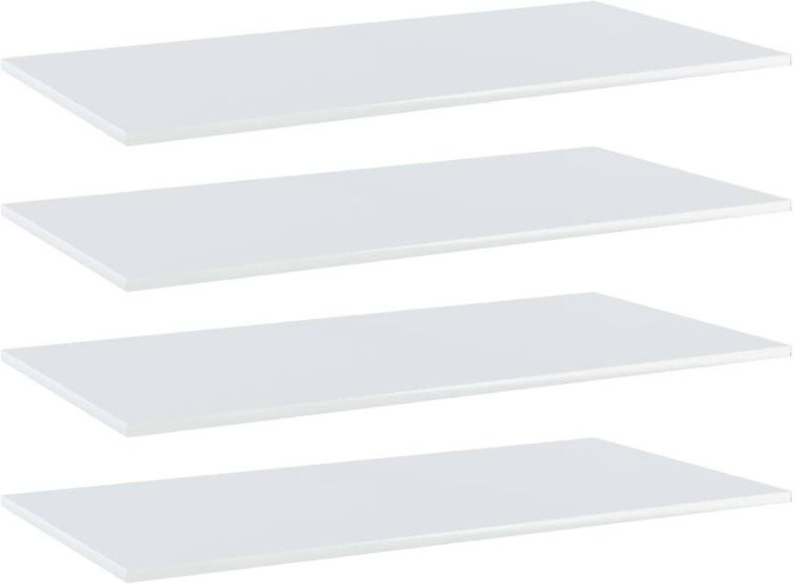 VIDAXL Wandschappen 4 st 100x50x1 5 cm spaanplaat hoogglans wit
