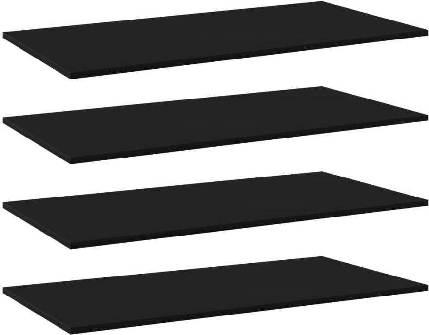 VIDAXL Wandschappen 4 st 100x50x1 5 cm spaanplaat zwart