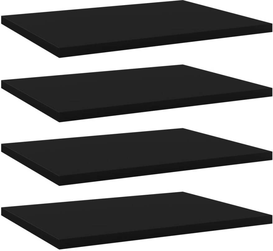 VIDAXL Wandschappen 4 st 40x30x1 5 cm spaanplaat zwart - Foto 3