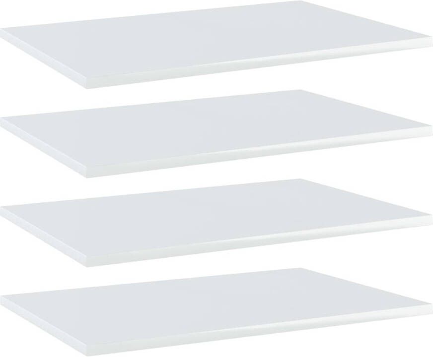 VIDAXL Wandschappen 4 st 60x40x1 5 cm spaanplaat hoogglans wit