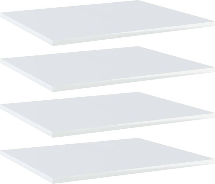 VIDAXL Wandschappen 4 st 60x50x1 5 cm spaanplaat hoogglans wit