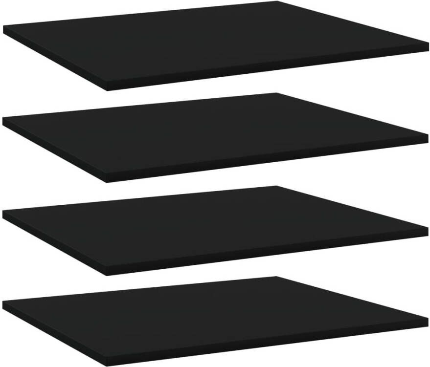 VIDAXL Wandschappen 4 st 60x50x1 5 cm spaanplaat zwart