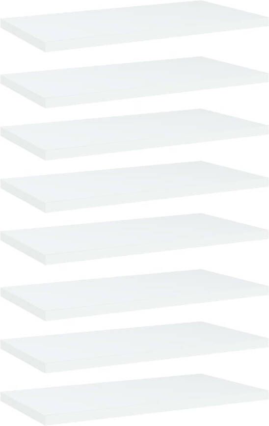 VIDAXL Wandschappen 8 st 40x20x1 5 cm spaanplaat wit