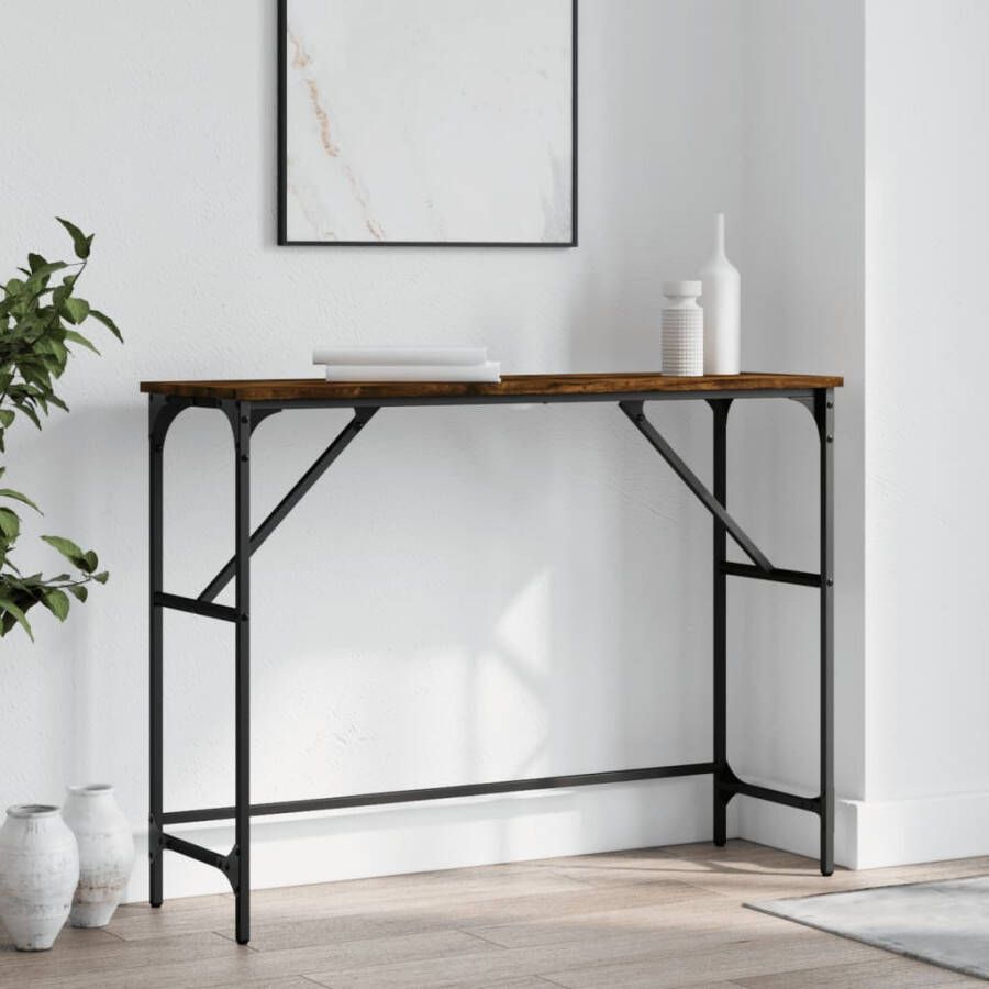 VidaXL -Wandtafel-100x32x75-cm-bewerkt-hout-gerookt-eikenkleurig