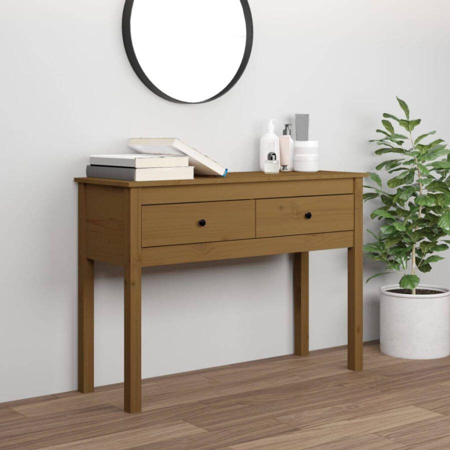 VidaXL -Wandtafel-100x35x75-cm-massief-grenenhout-honingbruin