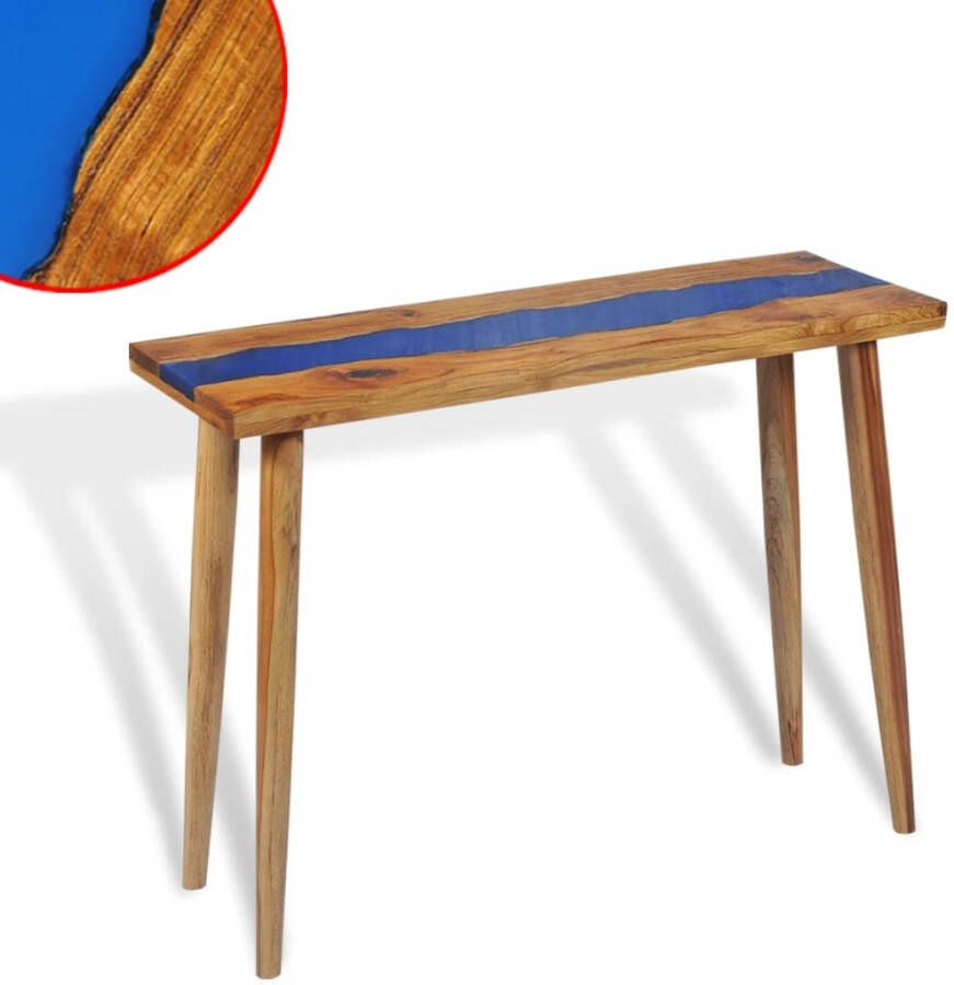 VidaXL -Wandtafel-100x35x75-cm-teakhout-en-hars - Foto 2