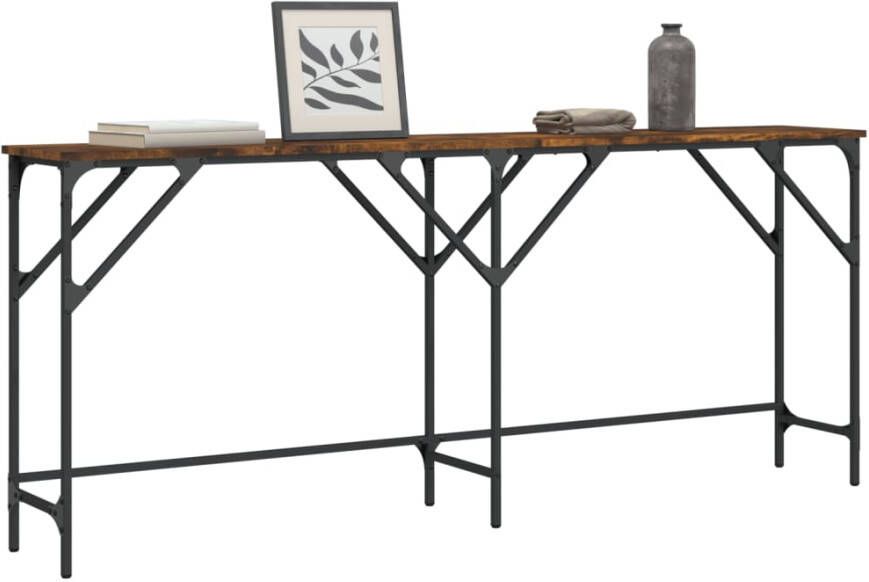 VidaXL -Wandtafel-180x29x75-cm-bewerkt-hout-gerookt-eikenkleurig - Foto 2